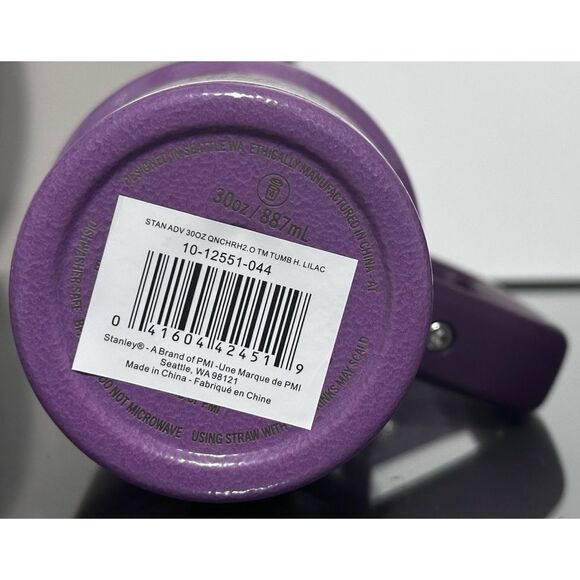 Stanley Quencher H2.0 FlowState Tumbler 30oz, HAMMERTONE LILAC‎ PURPLE - Picture 5 of 5